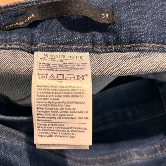BANANA REPUBLIC Sz 33 High Rise Flare Mid-Wash Jeans Stretchy Comfort - Picture 10 of 13